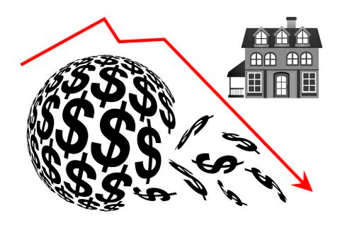 Real estate going to crash Stock Illustration