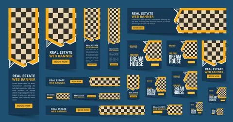 Real estate google web ads banner template design Ilustración de archivo