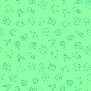 Real Estate green vector pattern. Seamless background Stock Illustration