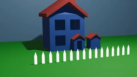 Real estate house plot with picket fence Stock Footage 306501438