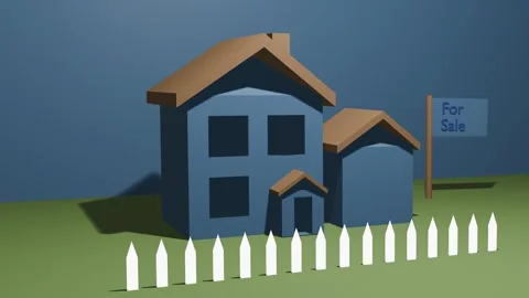 Real estate house plot for sale animated Vídeos de archivo 308917175