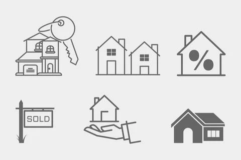 Real estate icon set Stock Illustration
