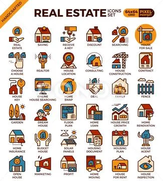 Real Estate icons Stock Illustration