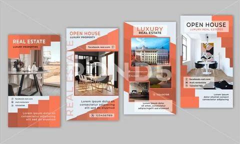 Real Estate Instagram stories Plantilla PSD