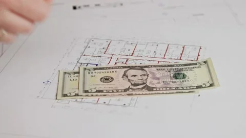 Real estate insurance payment in dollars Stock Footage 238564787