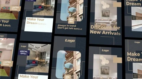 Real Estate Interior Design and Furniture Instagram  After Effects	Stock