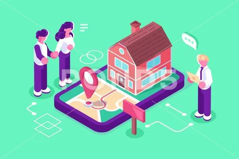 Real estate investing for profit Stock Illustration