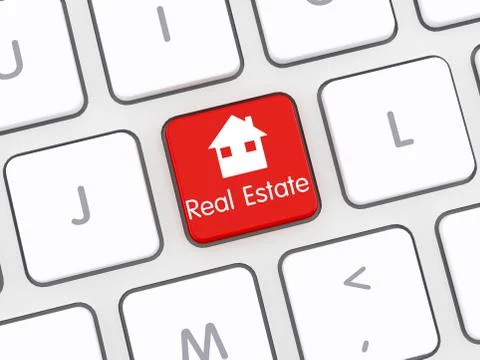Real estate key on Computer Keyboard Stock Illustration