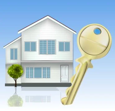 Real estate with key 스톡 일러스트