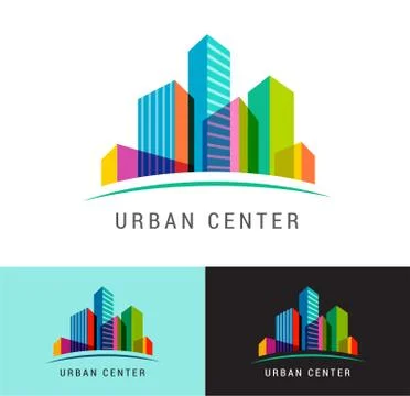 Real estate logo, building development, icon and element Ilustración de archivo