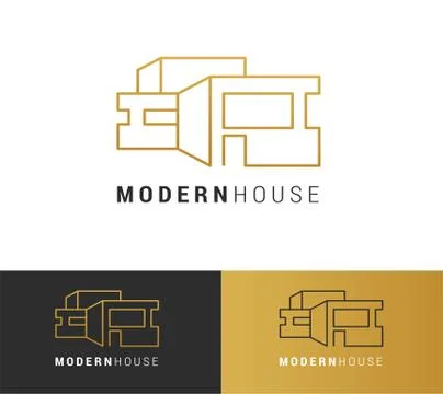 Real estate logo, building development, set of logos, icons and elements Ilustración de archivo