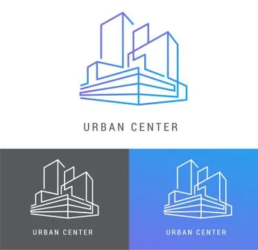 Real estate logo, building development, icon and element Stock Illustration