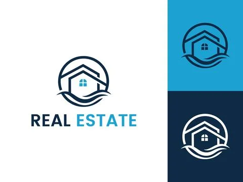Real Estate Logo Design, Creative Modern House Branding Logo Template Ilustração Stock