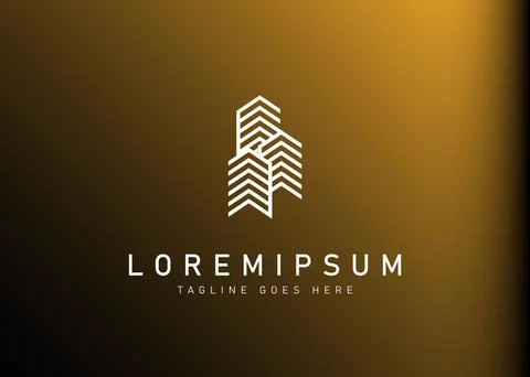 Real estate logo design. Vector illustration of abstract minimalist building. 스톡 일러스트