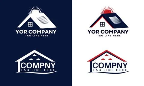 Real estate logo set bundle pack design modern iconic symbol Stock Illustration