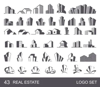 Real Estate Logo Set Stock Illustration