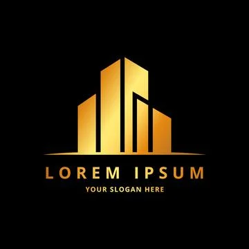 Real estate logo template flat silhouette sketch Illustrazione stock