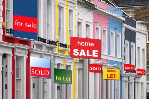 Real estate market booming in London with house prices soaring Stock Photos