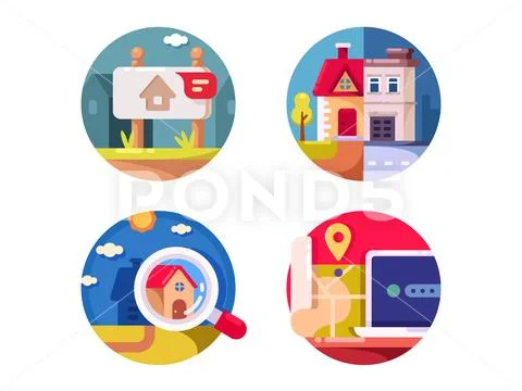 Real estate market Stock Illustration