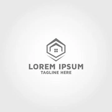 Real estate model vector logo design Illustrazione stock