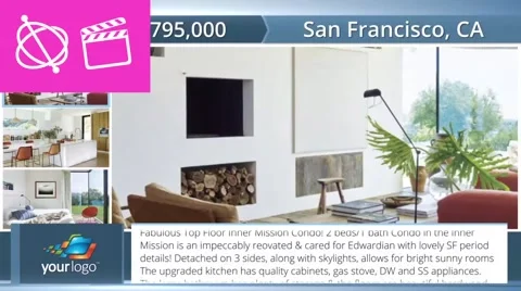 Real-Estate Multi Properties 1min Slideshow 2 - Apple Motion and Final Cut Pro X After Effects stock