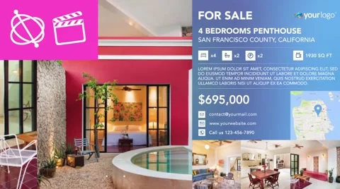 Real-Estate Multi Properties 1min Slideshow 8 - Apple Motion and Final Cut Pro X Catálogo de After Effects