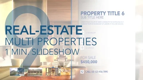 Real-Estate Multi Properties 1min Slideshow 09 - After Effects Template Stock After Effects