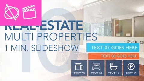 Real-Estate Multi Properties 1min Slideshow 10 - Apple Motion and Final Cut Pro Catálogo de After Effects