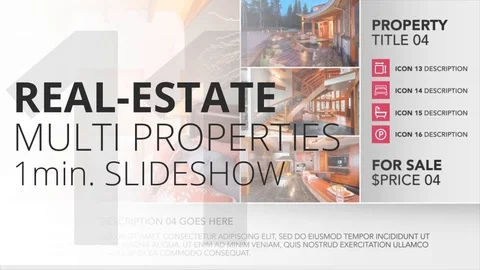 Real-Estate Multi Properties 1min Slideshow 11 - After Effects Template After Effects stock