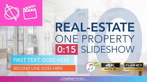 Real-Estate One Property 15s Slideshow 10 - Apple Motion and Final Cut Pro X Tem After Effects stock