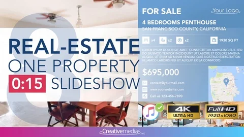 Real-Estate One Property 15s Slideshow 8 - After Effects Template After Effects stock