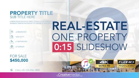 Real-Estate One Property 15s Slideshow 9 - After Effects Template Stockmateriaal After Effects