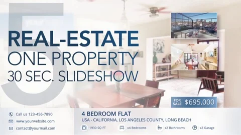 Real-Estate One Property 30s Slideshow 5 - After Effects Template 库存 After Effects