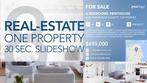 Real-Estate One Property 30s Slideshow 8 - After Effects Template After Effects stock