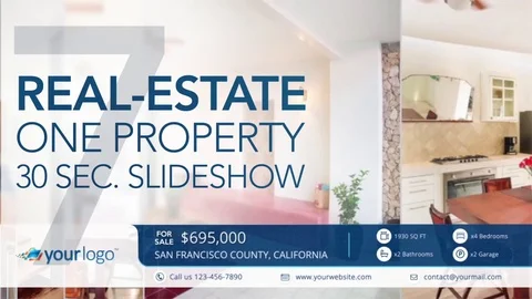 Real-Estate One Property 30s Slideshow 7 - After Effects Template  After Effects	Stock