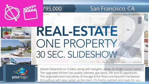 Real-Estate One Property 30s Slideshow 2 - Apple Motion and Final Cut Pro X Temp Stock After Effects