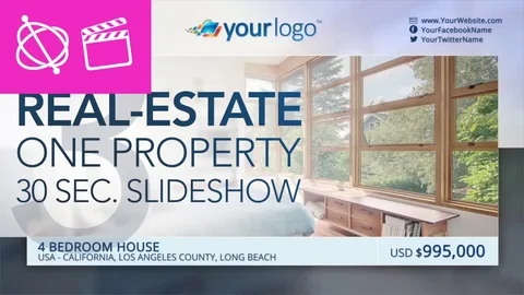 Real-Estate One Property 30s Slideshow 3 - Apple Motion and Final Cut Pro X Temp 스톡 After Effects