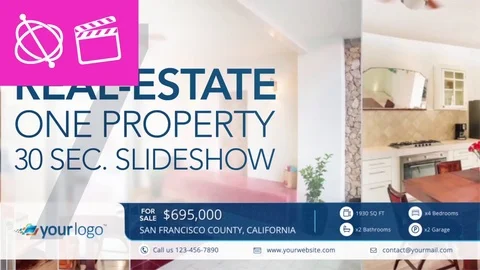 Real-Estate One Property 30s Slideshow 7 - Apple Motion and Final Cut Pro X Temp Stock After Effects