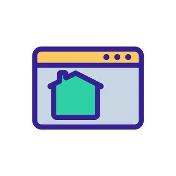 Real estate online icon vector. Isolated contour symbol illustration Stock Illustration
