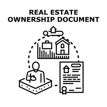 Real estate ownership document concept with property investment 스톡 일러스트