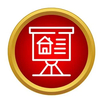 Real estate presentation board icon showcasing property listing Stock Illustration