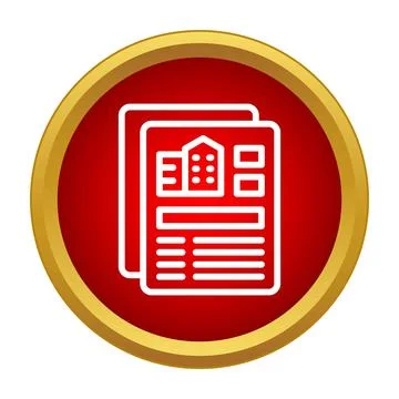 Real estate property building document report icon Stock Illustration