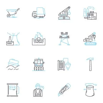 Real estate &amp; property development linear icons set. Housing, Investment Stock Illustration