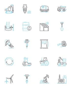 Real estate &amp; property development linear icons set. Housing, Investment Stock Illustration