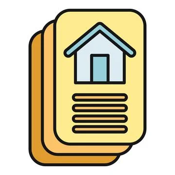 Real estate property listing documentation buying house Stock Illustration