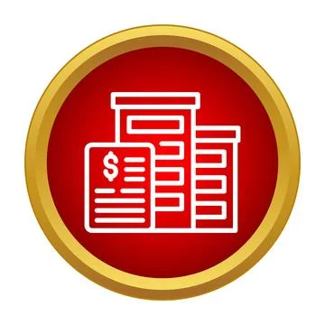 Real estate property payment document and building icon Ilustración de archivo