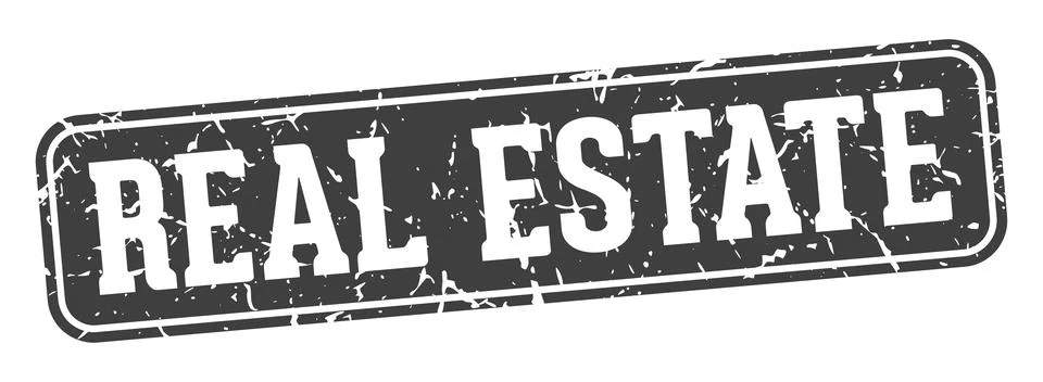 Real estate rectangular sign. real estate stamp Illustrazione stock