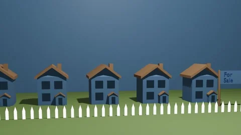 Real estate rows of house plot with picket fence Vídeos de archivo 306501489