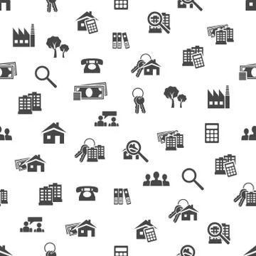 Real estate seamless pattern Stock Illustration