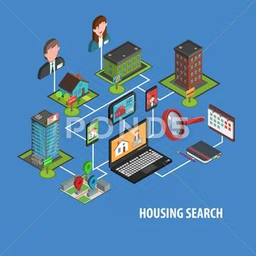 Real Estate Search Stock Illustration